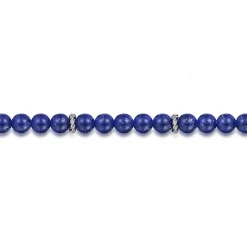 New Gabriel & Co. 925 Sterling Silver 6mm Lapis Beaded Bracelet
