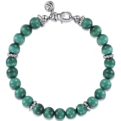 Online Gabriel & Co. 925 Sterling Silver 8mm Malachite Beaded Bracelet