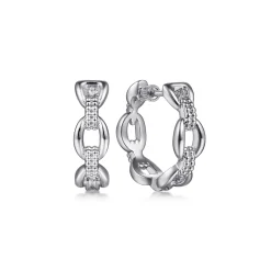 Clearance Gabriel & Co. 925 Sterling Silver 20mm Oval Link Classic Hoop Earrings