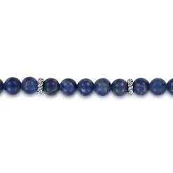 New Gabriel & Co. 925 Sterling Silver 6mm Sodalite Beaded Bracelet
