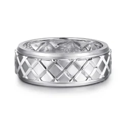 Hot Gabriel & Co. 925 Sterling Silver 8mm Square Mens Ring in High Polished Finish