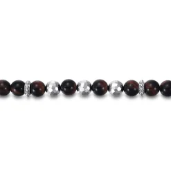 Clearance Gabriel & Co. 925 Sterling Silver 8mm Tiger Eye Faceted Bead Bracelet