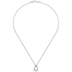Hot Gabriel & Co. 925 Sterling Silver Mother and Child Pendant Necklace with Diamonds