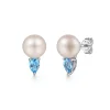 Online Gabriel & Co. Sterling Silver Mother of Pearl and Blue Topaz Stud Earrings