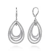 Discount Gabriel & Co. 925 Sterling Silver Multi Row Open Teardrop Leverback Earrings
