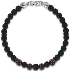 New Gabriel & Co. 925 Sterling Silver Onxy and Kyanite Beaded Bracelet