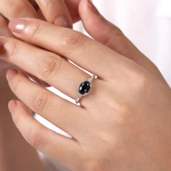 Sale Gabriel & Co. 925 Sterling Silver Onyx and Diamond Ring