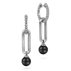 Best Gabriel & Co. 925 Sterling Silver Onyx Bujukan Huggie Drop Earrings