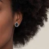 Gabriel & Co. 925 Sterling Silver Onyx Bujukan Pear Shape Stud Earrings With Pattern