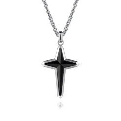 Outlet Gabriel & Co. 925 Sterling Silver Onyx Cross Pendant