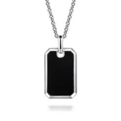Online Gabriel & Co. 925 Sterling Silver Onyx Dog Tag Pendant