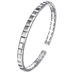 Hot Gabriel & Co. Sterling Silver Open Cuff Angular Cuts Square Bangle