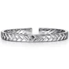 Clearance Gabriel & Co. 925 Sterling Silver Open Herringbone Cuff Bangle