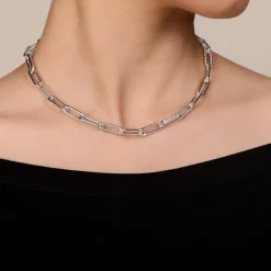 Best Gabriel & Co. 925 Sterling Silver Oval Link Chain Necklace with Bujukan Stations