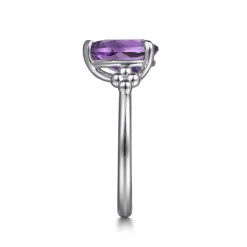 Hot Gabriel & Co. 925 Sterling Silver Pear Amethyst Bujukan Ring