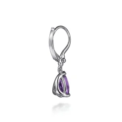 Gabriel & Co. 925 Sterling Silver Pear Amethyst Bujukan Drop Earrings