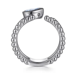 Online Gabriel & Co. 925 Sterling Silver Pear Aquamarine Bujukan Open Ring