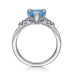 Discount Gabriel & Co. 925 Sterling Silver Pear Blue Topaz Bujukan Ring
