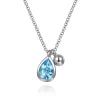 Best Gabriel & Co. 925 Sterling Silver Pear Blue Topaz Bujukan Pendant Necklace