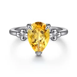 Clearance Gabriel & Co. 925 Sterling Silver Pear Citrine Bujukan Ring