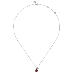 Outlet Gabriel & Co. 925 Sterling Silver Pear Garnet Bujukan Pendant Necklace