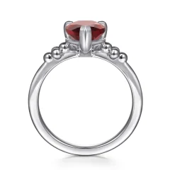 New Gabriel & Co. 925 Sterling Silver Pear Garnet Bujukan Ring