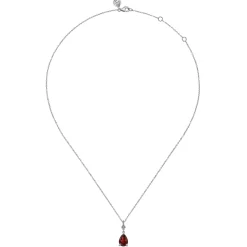 Clearance Gabriel & Co. 925 Sterling Silver Pear Garnet Bujukan Pendant Necklace