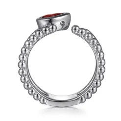 Clearance Gabriel & Co. 925 Sterling Silver Pear Garnet Bujukan Open Ring