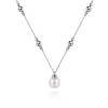 Discount Gabriel & Co. 925 Sterling Silver Pearl and Bujukan Beads Station Necklace