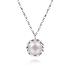 Sale Gabriel & Co. 925 Sterling Silver Pearl Pendant Necklace-Bujukan