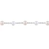 Best Gabriel & Co. Sterling Silver Pearl Rosary Bracelet with Blue Topaz Stone Cross