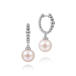 Outlet Gabriel & Co. 925 Sterling Silver Pearls Huggie Drop Earrings-Bujukan