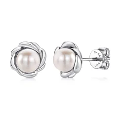 Gabriel & Co. 925 Sterling Silver Pearl Stud Earrings