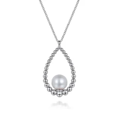 Sale Gabriel & Co. 925 Sterling Silver Pearl Teardrop Necklace-Bujukan