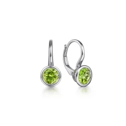 Hot Gabriel & Co. 925 Sterling Silver Peridot Leverback Earrings
