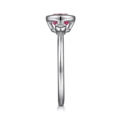 Sale Gabriel & Co. 925 Sterling Silver Pink Tourmaline and Diamond Ladies Ring