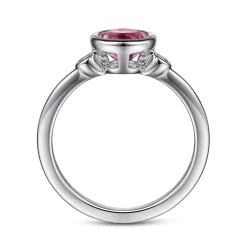 Sale Gabriel & Co. 925 Sterling Silver Pink Tourmaline and Diamond Ladies Ring