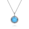 Sale Gabriel & Co. 925 Sterling Silver Rock Crystal and Turquoise Pendant Necklace