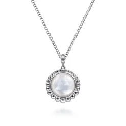 Outlet Gabriel & Co. 925 Sterling Silver Rock Crystal and White MOP Pendant Necklace