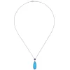 Hot Gabriel & Co. 925 Sterling Silver Rock Crystal Turquoise Teardrop Pendant with Sapphire