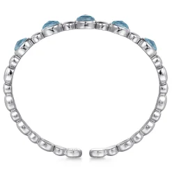 Clearance Gabriel & Co. 925 Sterling Silver Rock Crystal Turquoise Bangle Bracelet