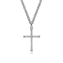 Clearance Gabriel & Co. 925 Sterling Silver Rope Cross Pendant