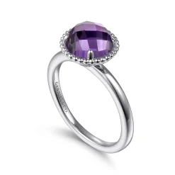 Sale Gabriel & Co. 925 Sterling Silver Round Amethyst Bujukan Ring