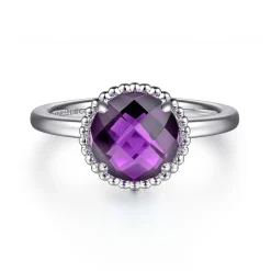 Sale Gabriel & Co. 925 Sterling Silver Round Amethyst Bujukan Ring