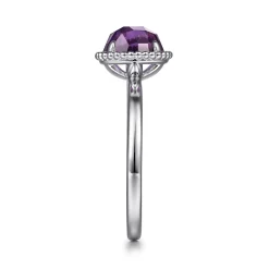 Sale Gabriel & Co. 925 Sterling Silver Round Amethyst Bujukan Ring