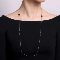 Best Gabriel & Co. 925 Sterling Silver Round Black Onyx Bujukan Necklace