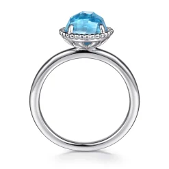 Outlet Gabriel & Co. 925 Sterling Silver Round Blue Topaz Bujukan Ring