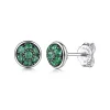 Clearance Gabriel & Co. 925 Sterling Silver Round Emerald Cluster Stud Earrings