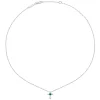 Sale Gabriel & Co. 925 Sterling Silver Round Emerald Cross Necklace