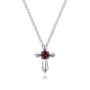 Online Gabriel & Co. 925 Sterling Silver Round Garnet Cross Necklace